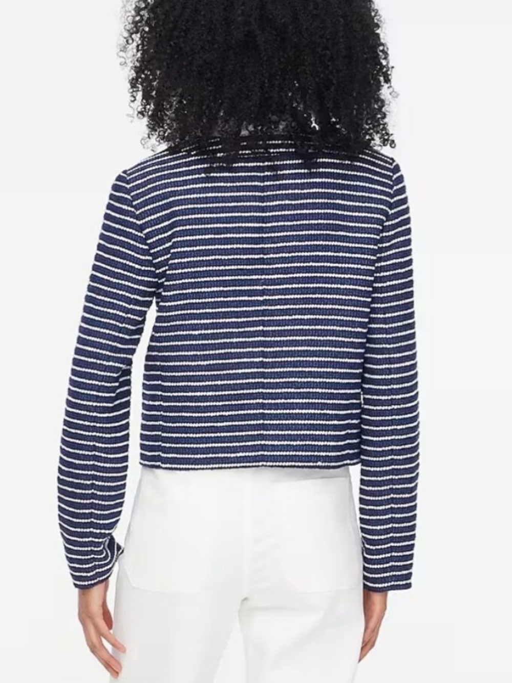 J. Crew Lady Jacket - Navy and White Stripes - Size 8 - Picture 3 of 9